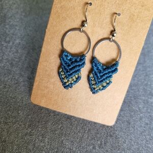 New Handmade earrings- teal and green